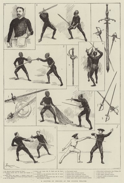 A Lecture of Fencing at the Lyceum Theatre by Amedee Forestier